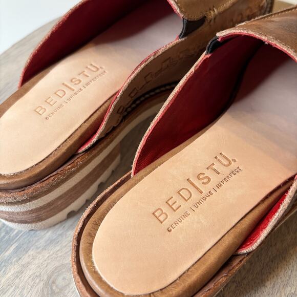 NEW Bed Stu Ona Tan Leather Mule Slip On Platform Clog Women's EU 37.5 US 7.5 - Picture 7 of 11